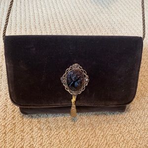 Viva of California Brown Velvet with Cameo Clasp